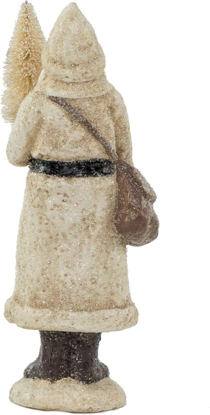 RAZ Imports Glittered Resin Santa Figure - Festive Holiday Decor | Elegant White Design