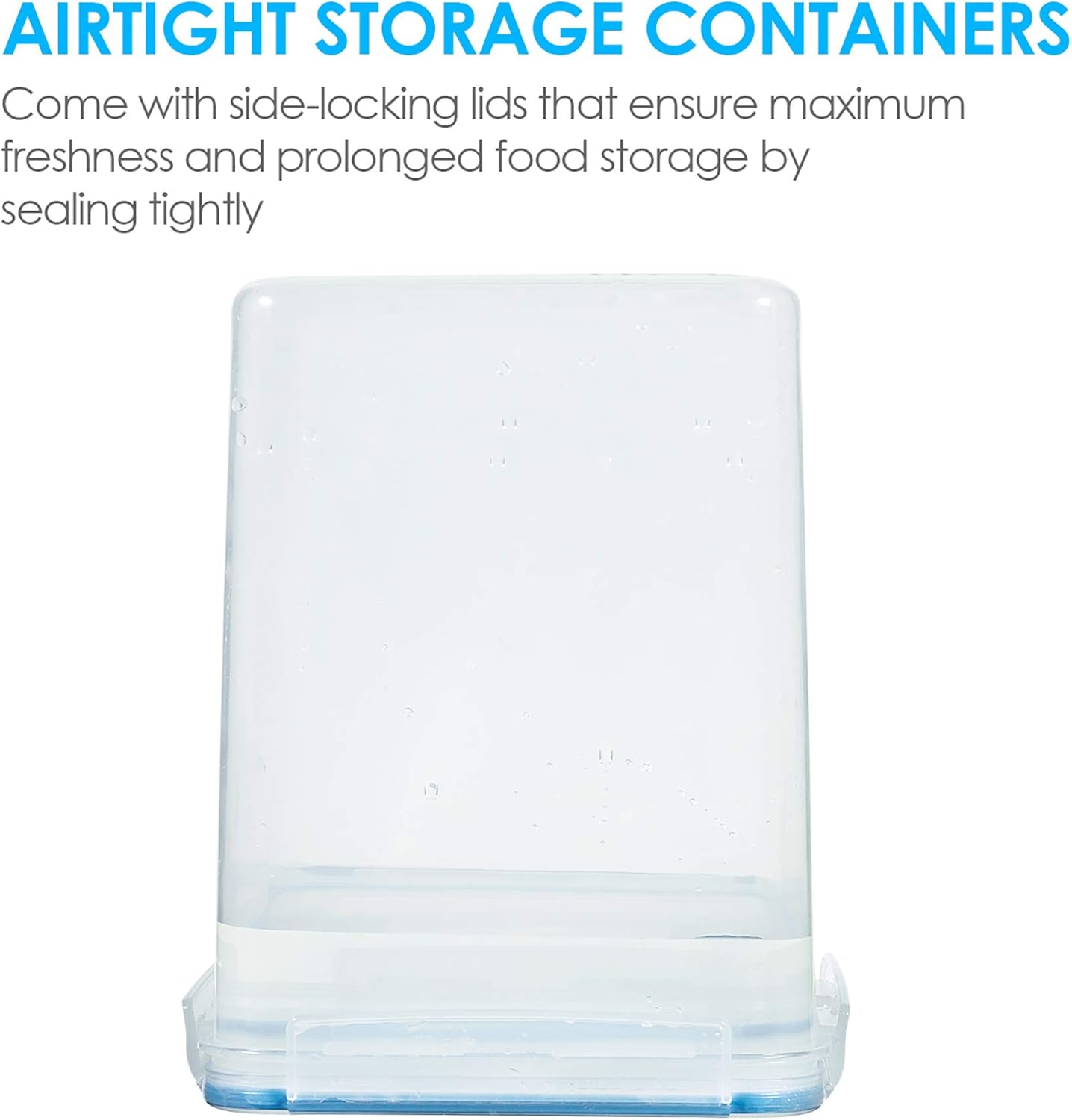 Vtopmart Large Food Storage Containers - 5.2L BPA-Free Airtight Canisters with Lids & Measuring Cups | Blue, 4-Pack