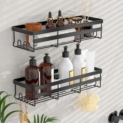 WOWBOX Shower Caddies 2 Pack - Adhesive Hanging Shelves for Easy Bathroom Organization | No Drilling, Stainless Steel