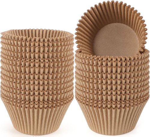 Caperci Jumbo Cupcake Liners - 300-Count Natural Muffin Baking Cups | Upgraded Grease-Proof Paper