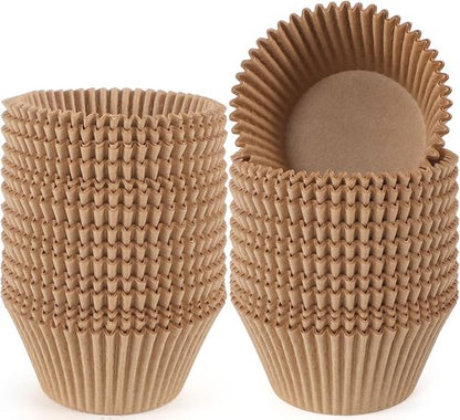 Caperci Jumbo Cupcake Liners - 300-Count Natural Muffin Baking Cups | Upgraded Grease-Proof Paper