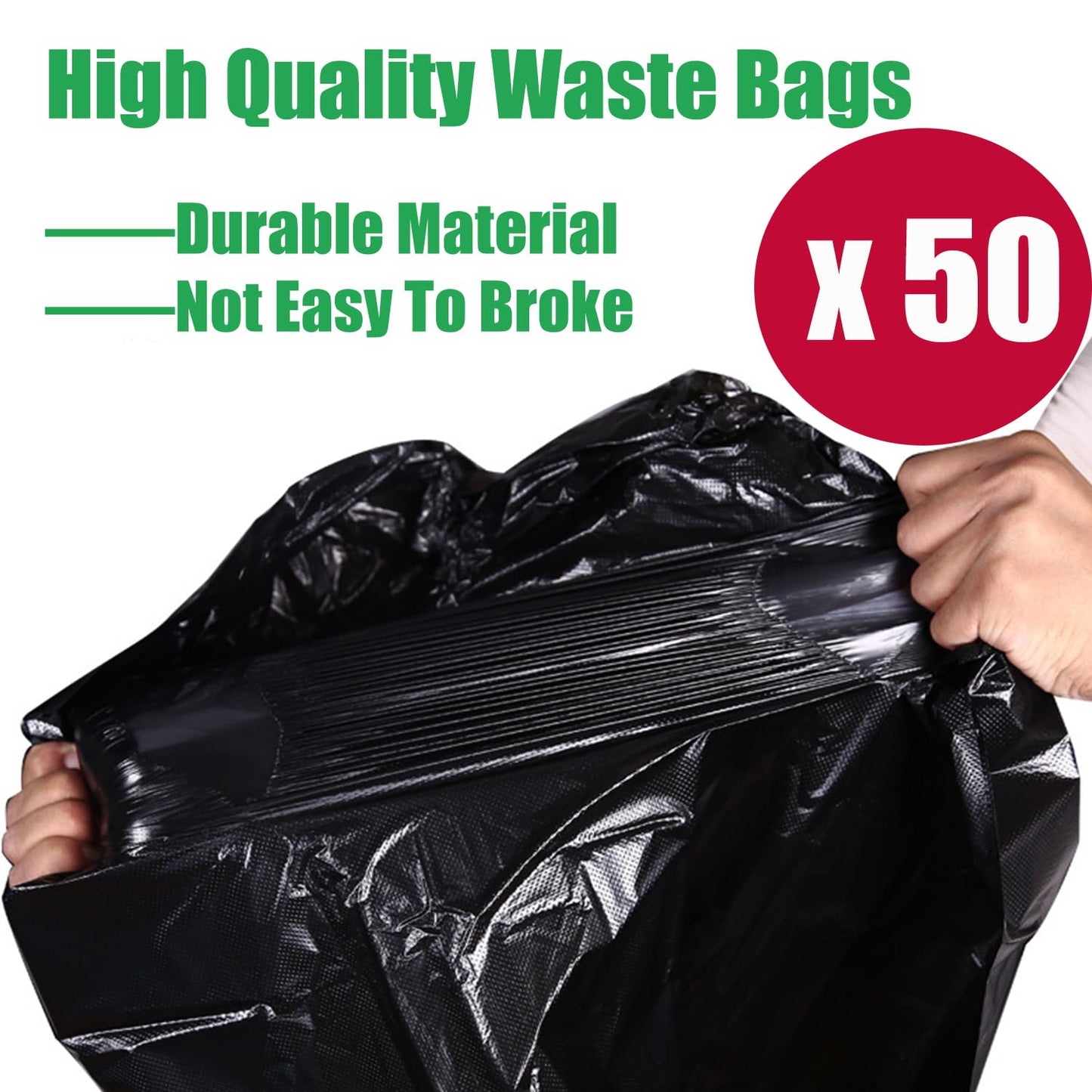 Yatmung Dog Poop Trash Can Outside - One-Stop Solution Pooper Scooper Set - 20L Dog Waste Trash Can Outdoor with Lid - Backyard, Yard - with Removable Inner Bin, Long Handle Metal Tray and Rake, Bags