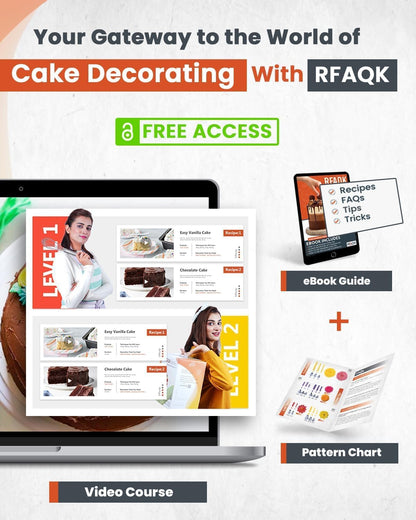 RFAQK Cake Decorating Kit - 700PCs with Turntable, Pans, Piping Tips, Spatulas & More