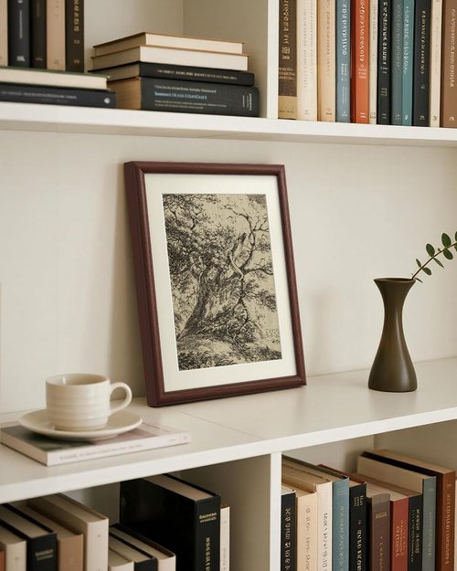 InSimSea Oak Tree Wall Art - Vintage Farmhouse Landscape Painting | 11x14in with Acrylic Panel