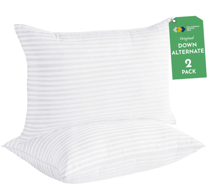 California Design Den 2-Pack Bed Pillows Standard size set of 2 for Sleeping, Cooling Luxury Hotel Pillows, for Back, Stomach or Side Sleepers