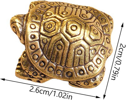 Skiennix Antique Solid Brass Turtle Ornament - Longevity Sculpture for Home & Office Decor