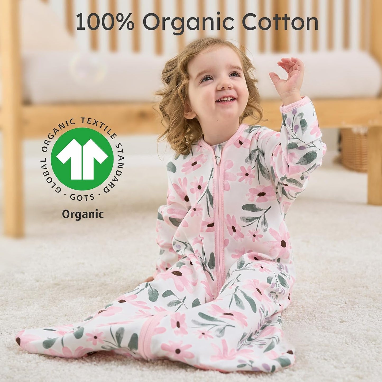 Yoofoss Baby Sleep Sack - 100% Cotton Long Sleeve Wearable Blanket for Infants 6-12 Months | 2-Way Zipper, 0.5 Tog