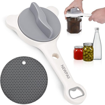 Jar Opener for Weak Hands by [Brand Name] - Adjustable 4-in-1 Bottle & Can Opener with Non-Slip Pad | Ideal for Seniors, Arthritis, Large Jars, and Left-Handed Users