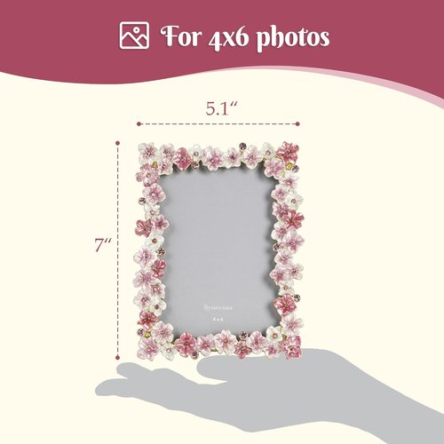 Blossom Pink Flower Picture Frame - 4x6 Decorative Tabletop Display for Home Decor