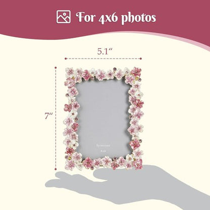 Blossom Pink Flower Picture Frame - 4x6 Decorative Tabletop Display for Home Decor