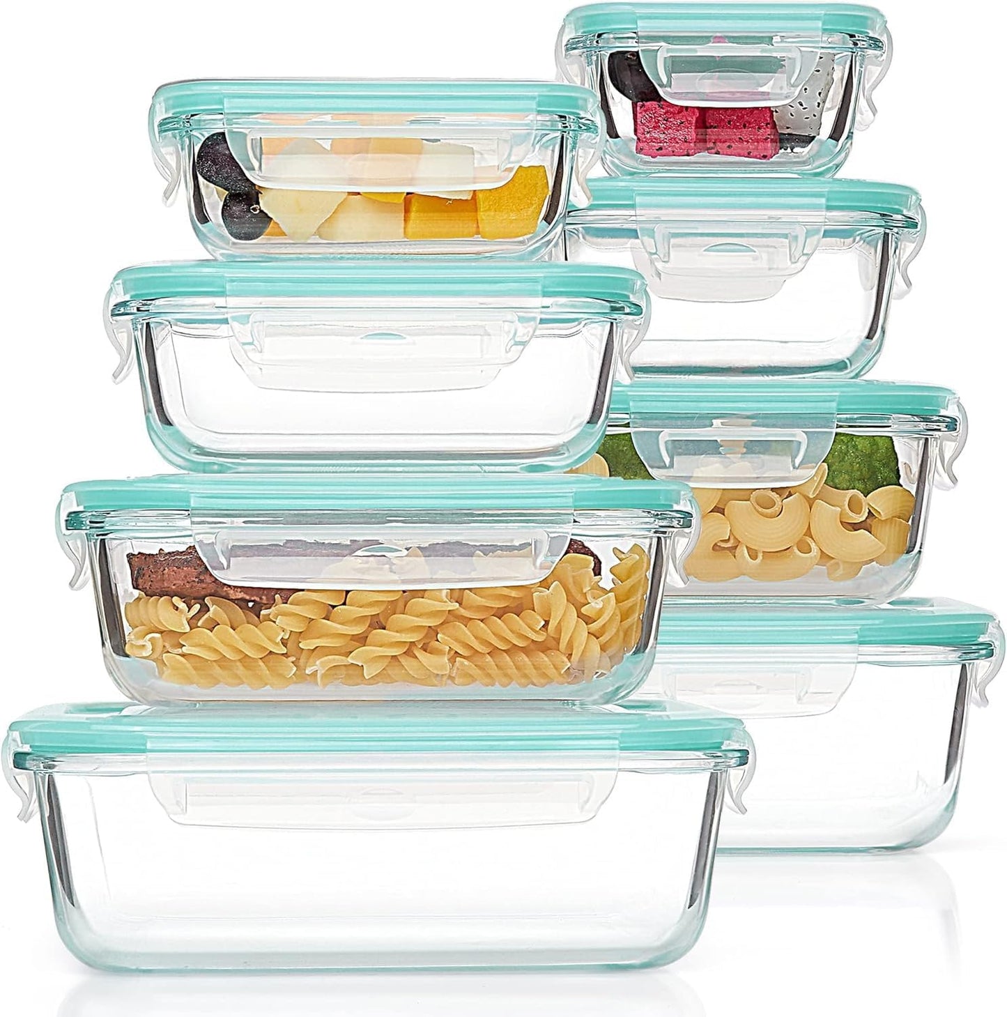 Vtopmart Glass Storage Containers Set - 8 Pack with Lids & 6 Pack Plastic Soup Containers