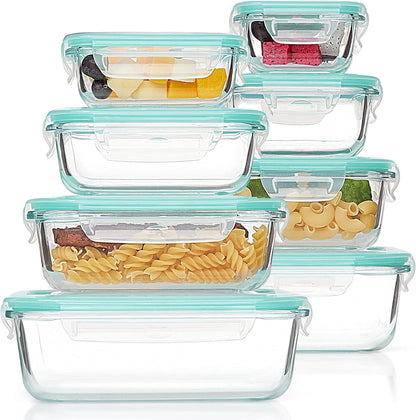 Vtopmart Glass Storage Containers Set - 8 Pack with Lids & 6 Pack Plastic Soup Containers