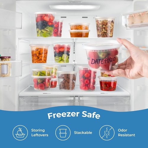 Fit Meal Prep 36-Pack Deli Containers - Leakproof Clear Plastic Food Storage | Microwave & Freezer Safe