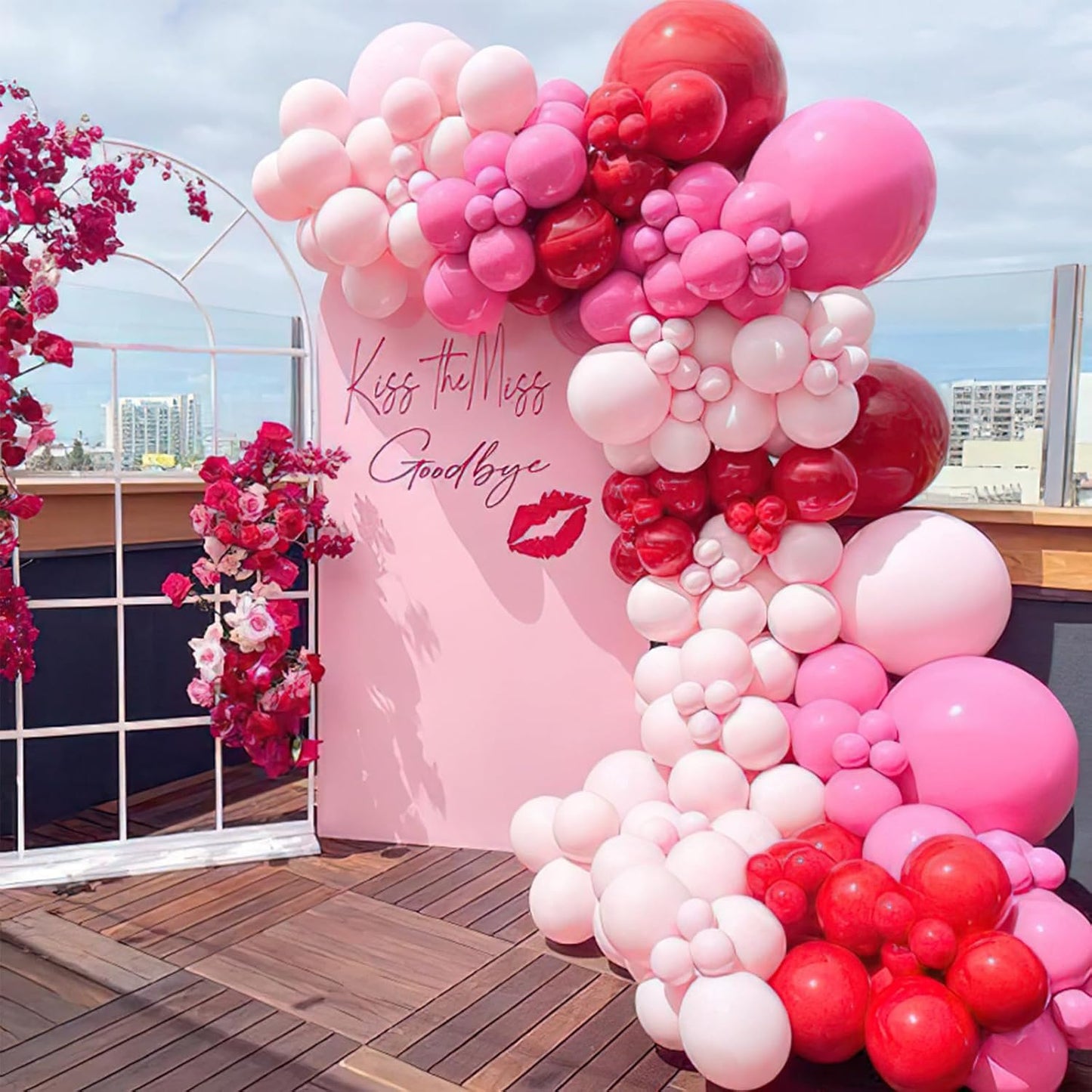 PartyWoo Pink Balloon Garland - 100 Pcs in Various Sizes | Perfect for Party & Birthday Decorations