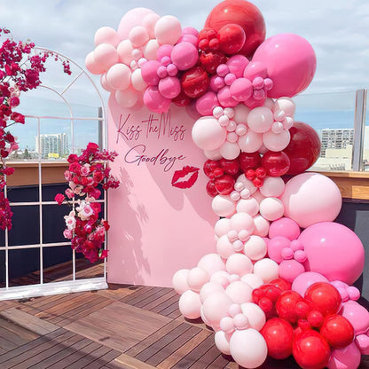 PartyWoo Pink Balloon Garland - 100 Pcs in Various Sizes | Perfect for Party & Birthday Decorations