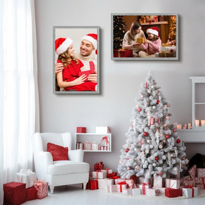 Frametory, 20x30 Poster Frame Grey Distressed Grain Style Frames for 30 by 20 Picture or Photo- Wide Moulding Design with Acrylic Glass - Wall Display Hanging(2 Pack)