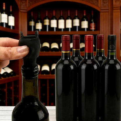 Silicone Wine Stopper, Reusable Double-Sealed Anti-Drop Bottle Cork, Silicone Wine Bottle Covers for Wine Bottles, Set of 4