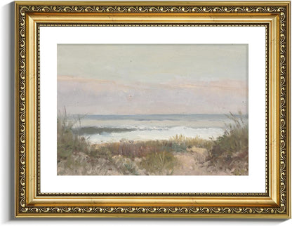 VIYYIEA Gold Framed Canvas Print - Coastal Scenery Wall Art for Home Decor | 11x14in