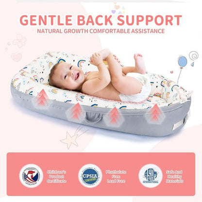 Baby Lounger | Ultra Soft Organic Cotton Nest for 0-24 Months - Breathable & Portable Design
