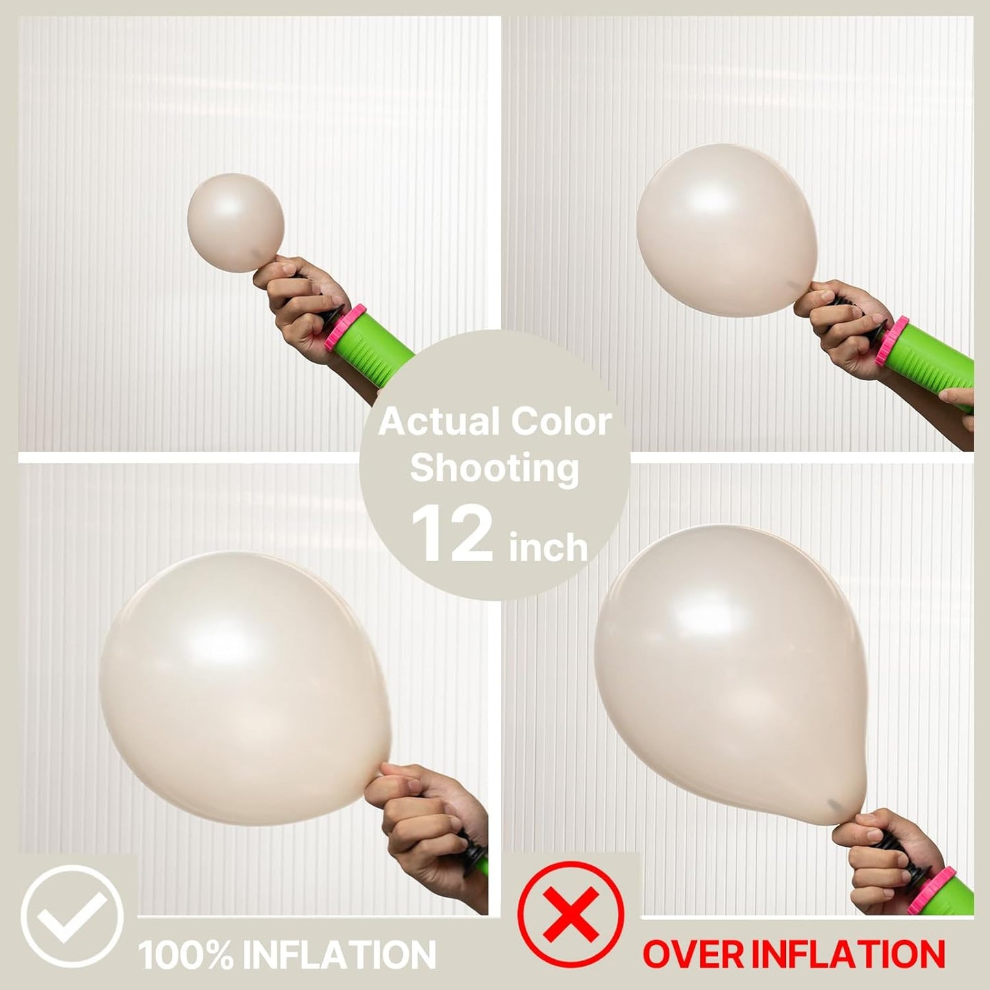 PartyWoo Pearl Beige Balloons - 50pcs 12 Inch Off White Latex Helium Balloons for Weddings & Events