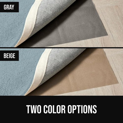 GORILLA GRIP Premium Dual Sided Extra Thick Rug Gripper Pad for Hardwood Floors, Breathable Slip Resistant Pad Grips Under Carpet Area Rugs for Hard Surface Floor Protection, Easy Trim Mats, 2x3 Beige