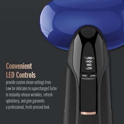 Conair Turbo ExtremeSteam 2-in-1 Handheld Steamer & Iron - 1875W Garment Care in Black/Blue