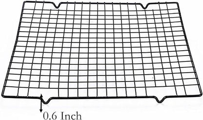 Line Roasting Cooling Racks - High Strength Stainless Steel Grill Racks for Baking & BBQ | 10.6" x 9.8" (2 Pcs)