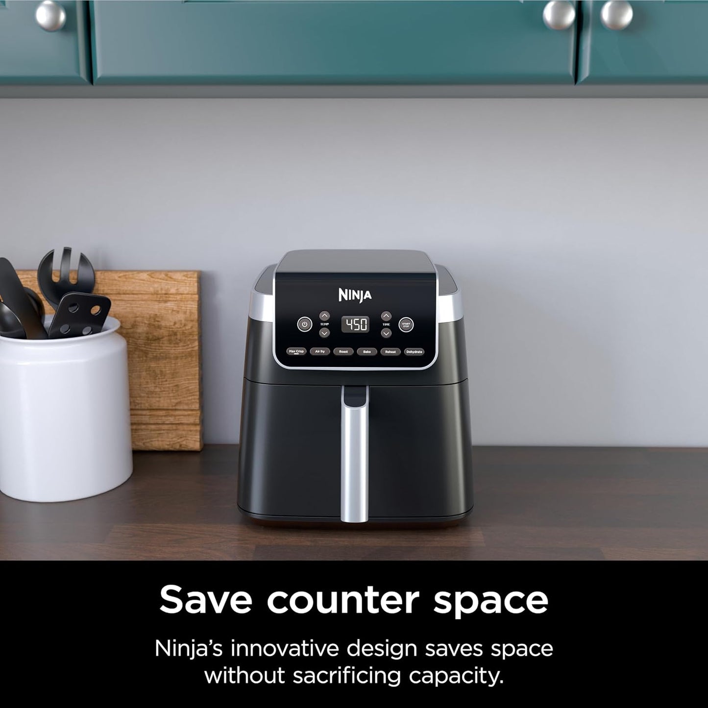 Ninja XL Air Fryer - 6.5 QT Capacity | 6-in-1 Cooking Functions | Nonstick Basket & Recipe Guide | Grey | AF181