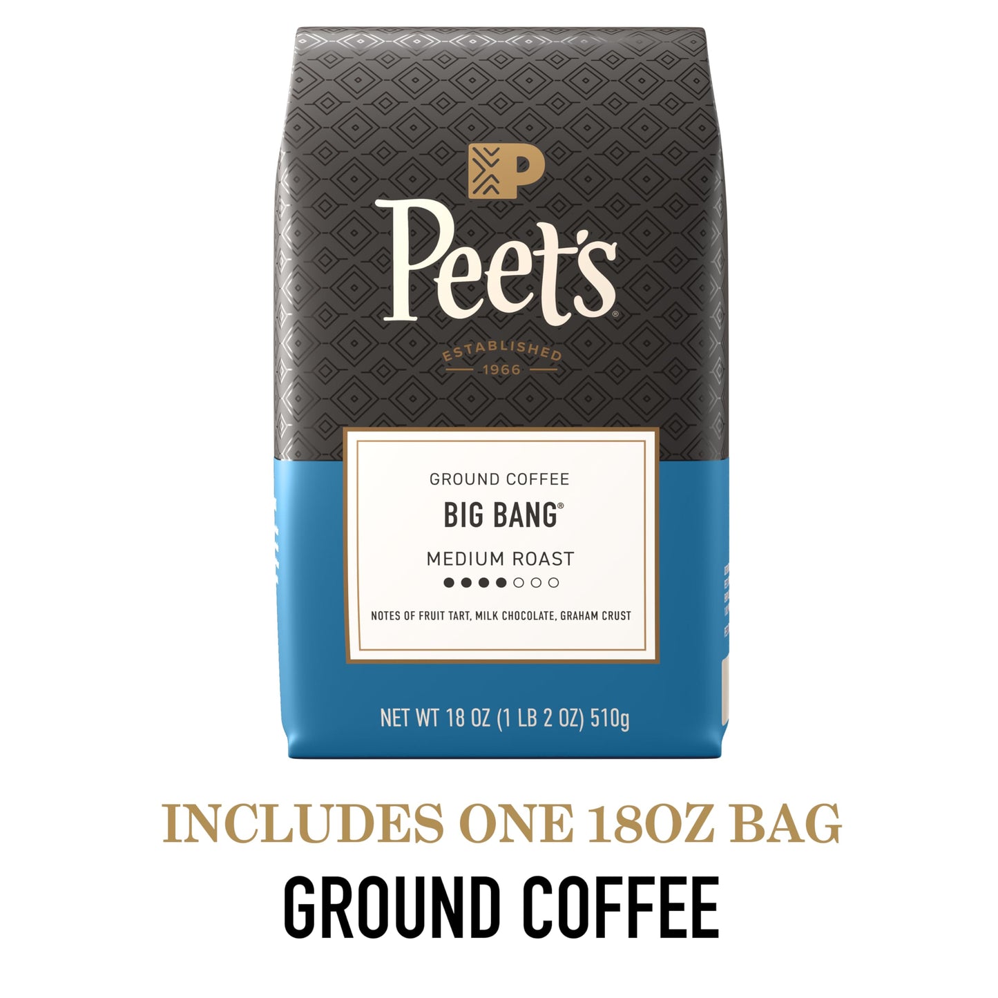 Peet's Coffee, Medium Roast Ground Coffee, 100% Arabica Coffee - Big Bang 18 Ounce Bag