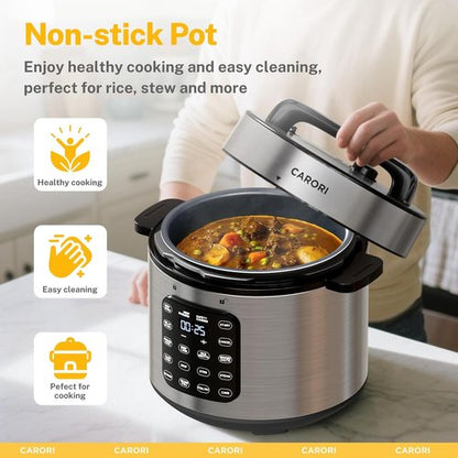 Instant Pot 9-in-1 Electric Pressure Cooker - 1000W Multi-Cooker with Touchscreen, 8 Qt Silver