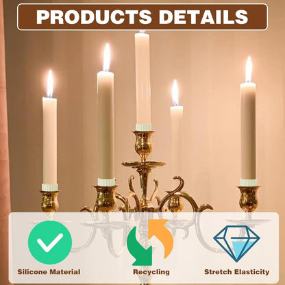 Skiennix 12Pcs Silicone Candle Grippers - Durable Holders for Taper Candles | Perfect for Weddings & Festivals