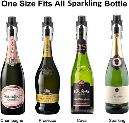 HYZ 2-Pack Classic Champagne Stoppers and 2-Pack Champagne Stoppers with Built-in Pump