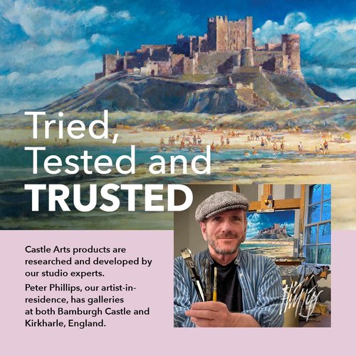 Castle Art Supplies 48 Pasteltint Coloured Pencils Set | Quality Colours in Softer, Sumptuous Tones | For Professional and Adult Artists | Protected and Organised in Presentation Tin Box