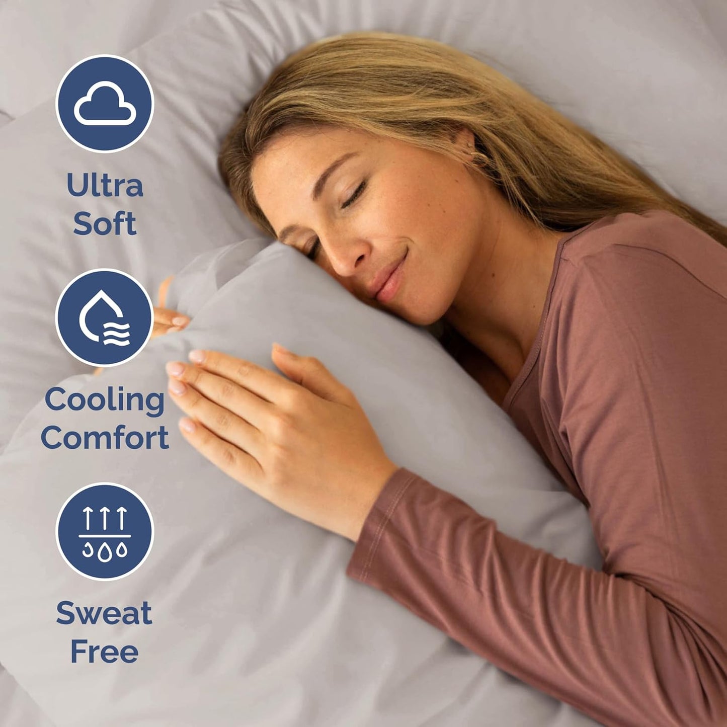 Skiennix Short Queen Size 4-Piece Sheet Set - Soft, Breathable & Cooling Bed Sheets with Deep Pockets - Hotel Luxury Bedding in Light Grey