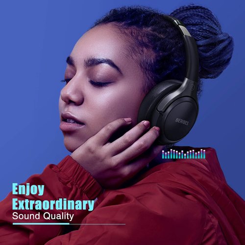 **BERIBES Bluetooth Headphones - Over-Ear Wireless Headset with 65H Playtime & HiFi Stereo Sound**