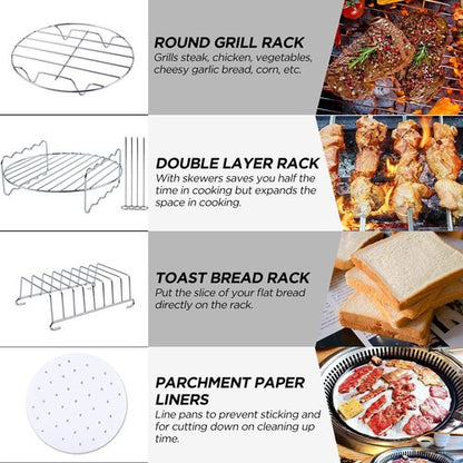 Air Fryer Accessories Set by [Brand Name] - 12-Piece Kit for 5.3Qt+ Air Fryers | Nonstick, Dishwasher Safe