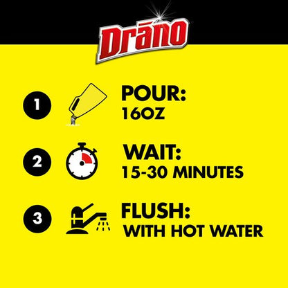 Drano Max Gel Drain Clog Remover and Cleaner for Shower or Sink Drains, Unclogs and Removes Hair, Soap Scum, Blockages, Commercial Line, 42 oz (Pack of 2)