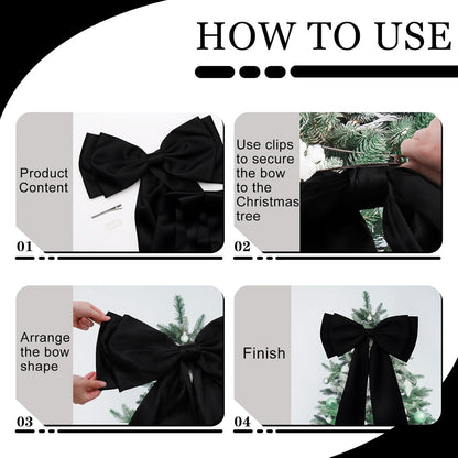 Regine Switzerland Large Satin Bow Decoration - Giant Wall Bows for Weddings & Baby Showers | Black