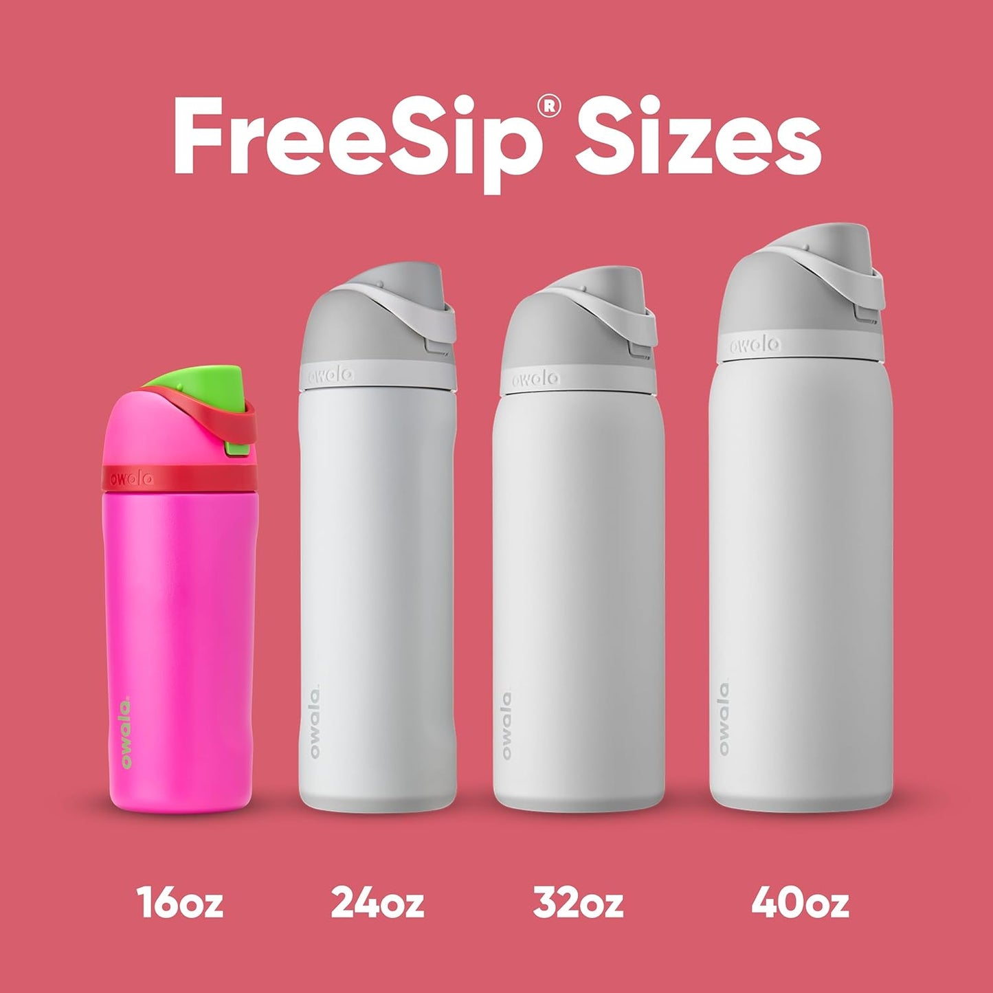 Owala Kids FreeSip Water Bottle - Insulated Stainless Steel, BPA-Free, 16 oz, All the Berries