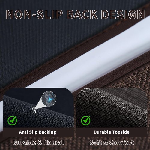 Bathroom Rugs, Bath Mats for Bathroom Non Slip Washable, Quick Dry, Water Absorbing, Fits Under Door, Ultra Thin, Rubber Backing, Low Pile, Cozy Cloth Cotton, Ideal for Shower, Sink-Coffee 24''x16''