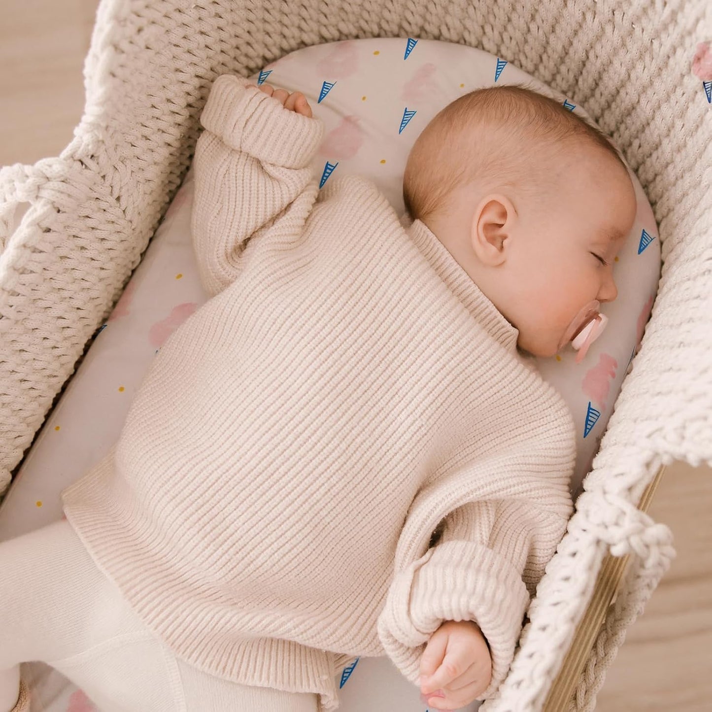 Yoofoss Bassinet Sheets - 3-Pack Fitted Set for Halo & Baby Delight | Soft, Breathable Pink & Floral Designs