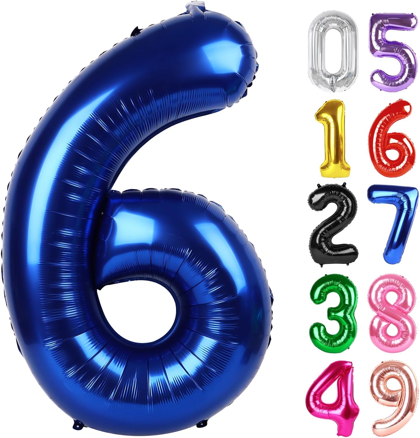 Number 6 Balloon by [Brand Name] - 40 Inch Night Blue Foil Balloon for 6th Birthday Party Decorations