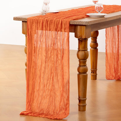 Orange Cheesecloth Table Runner - 6 Pack Boho Gauze Decor for Spring & Easter | 120 Inches