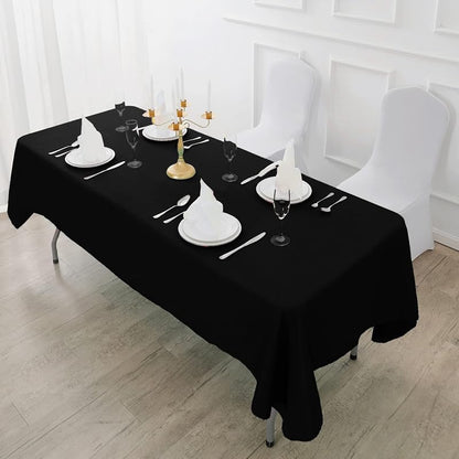 Fokitut 12 Pack Waterproof 60x120 Inch Rectangle Tablecloths - Wrinkle & Stain Resistant Polyester, Black Variation: Black+60x120''-12pack