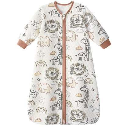 Yoofoss Baby Sleep Sack - Organic Cotton Wearable Blanket for Infants | 1.0 Tog, Long Sleeve, 6-12 Months