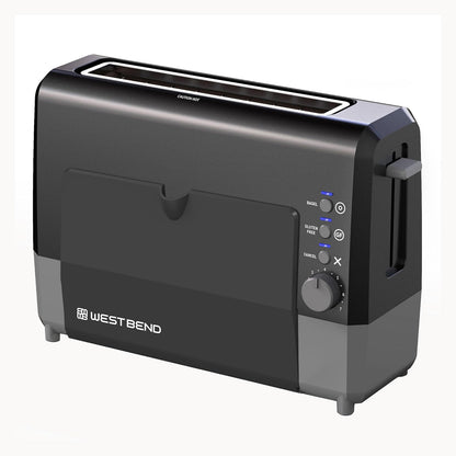 West Bend QuikServe Toaster - 2-Slice Wide-Slot Design with Bagel & Gluten-Free Settings | Fast Toasting, Black