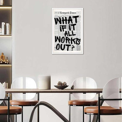 Drimiler Retro Black And White Newspaper Poster - Positive Affirming Canvas Wall Art 12x18in Unframed