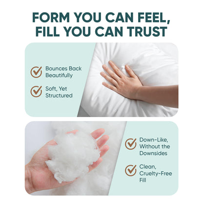 Pillowflex Synthetic Down Pillow Insert - 18x18 Down Alternative, Ultra Soft Throw Pillow, Couch Sham, Bed Sleeping Accent Pillow - 1 Decorative Accent Form