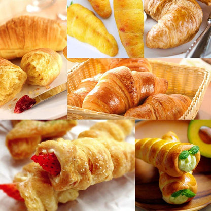 RoseFlower 30pcs Non-Stick Cream Horn Cones - Stainless Steel Cannoli Pastry Moulds Set for Baking