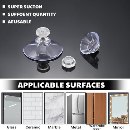Teenyyou Adhesive Suction Cups - 30 Packs of Clear PVC Sucker Pads for Windows, Walls & Car Glass